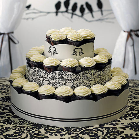 Grand Display Tower for Cupcakes - Love Bird Damask