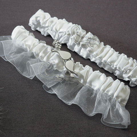 Love Bird in Classic White Garter Set