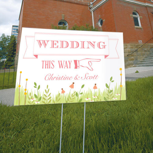 Homespun Charm Wedding Directional Sign Nature