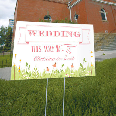 Homespun Charm Wedding Directional Sign Nature