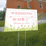 Homespun Charm Wedding Directional Sign Nature