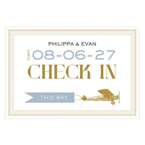 Vintage Travel Check In Directional Sign Lavender