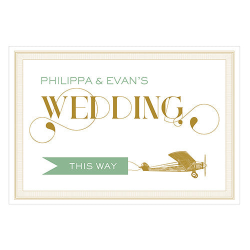 Vintage Travel Wedding Directional Sign Lavender