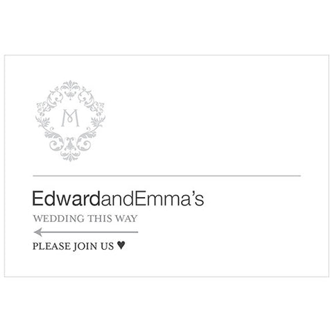Monogram Simplicity Directional Sign - Classic Filigree