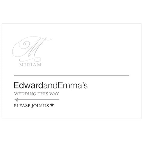 Monogram Simplicity Directional Sign - Elegant
