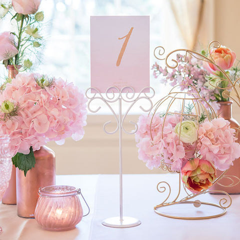 Ornamental Wire Stationery Holders Tall - White