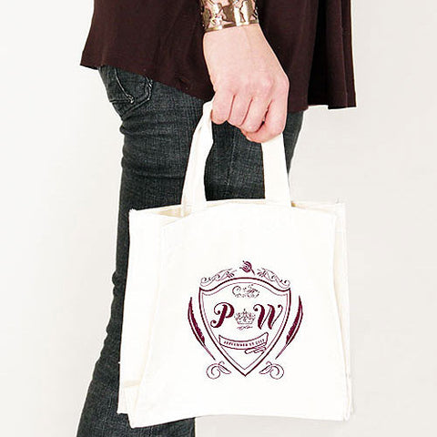 Regal Monogram Personalized Tote Bag Tote Bag with Gussets Navy Blue