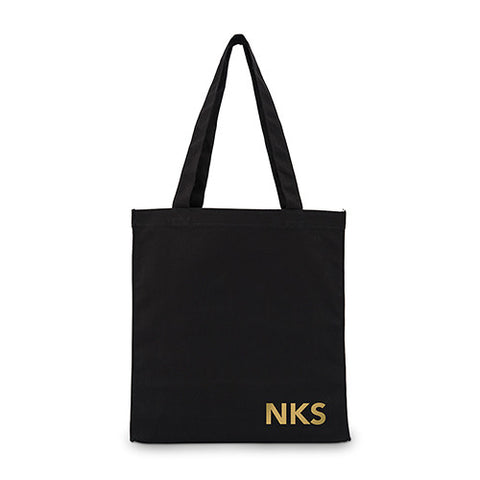 Modern Monogram Black Canvas Tote Bag Mini Tote with Gussets