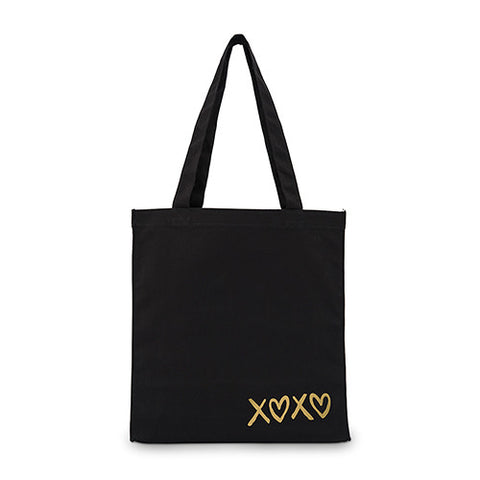 XOXO Black Canvas Tote Bag Mini Tote with Gussets