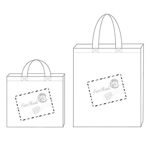 French Post Card Personalized Tote Bag Mini Tote with Gussets