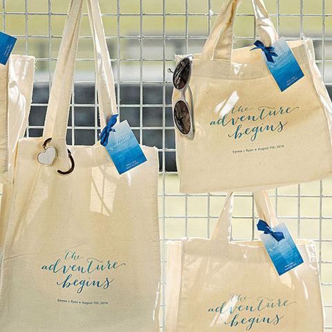 Aqueous Personalized Tote Bag Mini Tote with Gussets Pastel Pink