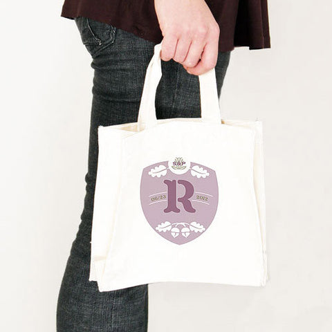 Acorn Monogram Personalized Tote Bag Mini Tote with Gussets Willow Green