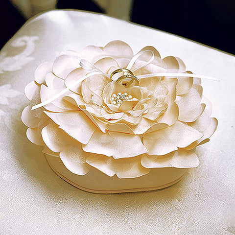 Sensational Floral Ring Pillow White
