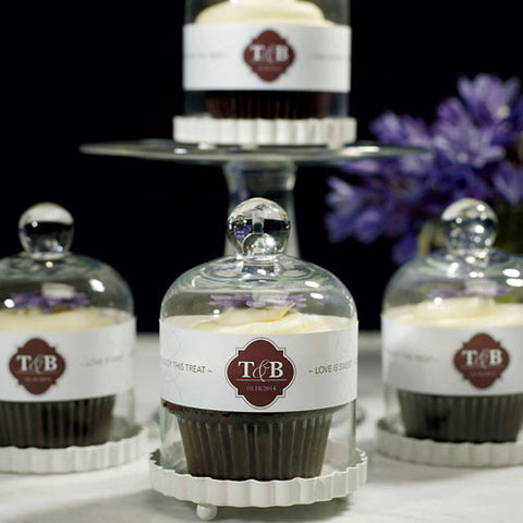 Small Glass Bell Jar with White Base Wedding Favor