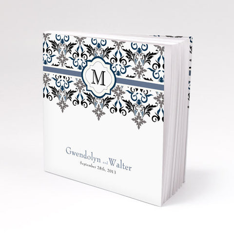 Personalized Notepad Favor Lavish Monogram Black