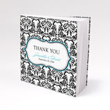 Damask Love Bird Notepad Favor with Custom Cover Royal Blue