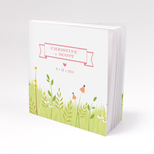 Notepad Favor with Personalized Homespun Charm Cover Classical Green