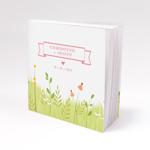 Notepad Favor with Personalized Homespun Charm Cover Classical Green