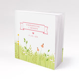 Notepad Favor with Personalized Homespun Charm Cover Classical Green