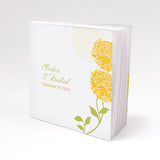 Personalized Zinnia Bloom Notepad Wedding Favor Black