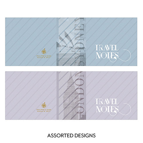 Notepad Favor with Personalized Vintage Travel Cover - Assortment
