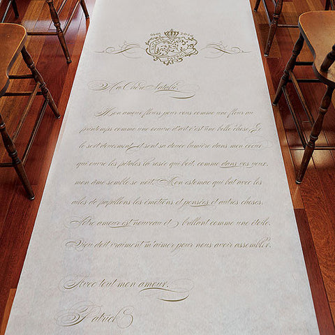 Parisian Love Letter Personalized Aisle Runner Plain White Black