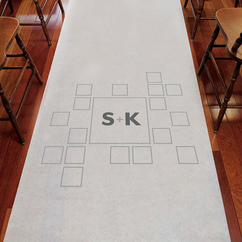 Times Square Personalized Aisle Runner Plain White White