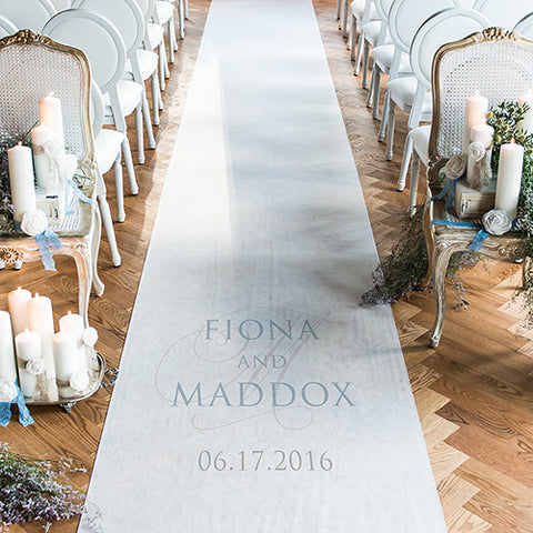 Contemporary Vintage Personalized Aisle Runner Plain White Daiquiri Green