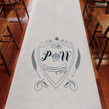 Regal Monogram Personalized Aisle Runner White With Hearts Navy Blue