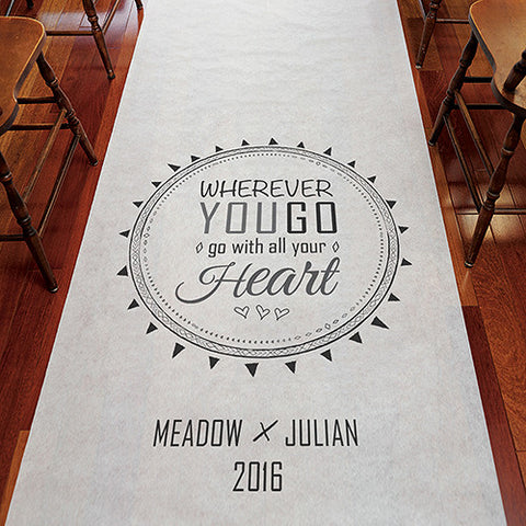 Free Spirit Personalized Aisle Runner White With Hearts