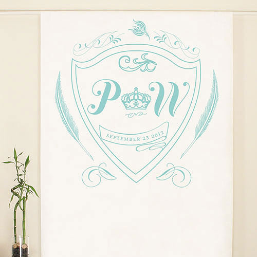 Regal Monogram Personalized Photo Backdrop Navy Blue