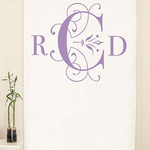 Classic Deco Monogram Personalized Photo Backdrop Lavender