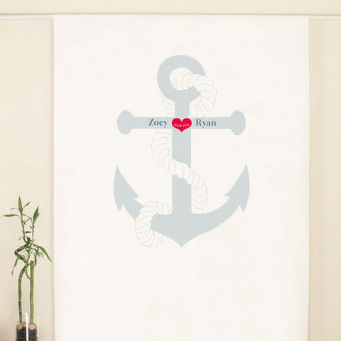 Anchor Personalized Photo Backdrop Red