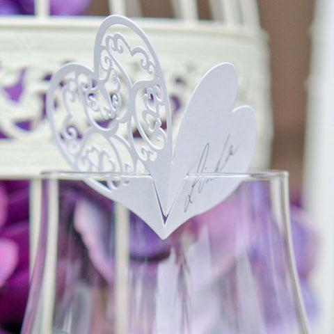 Laser Expressions Double Heart Filigree Die Cut Card Standard Paper Black