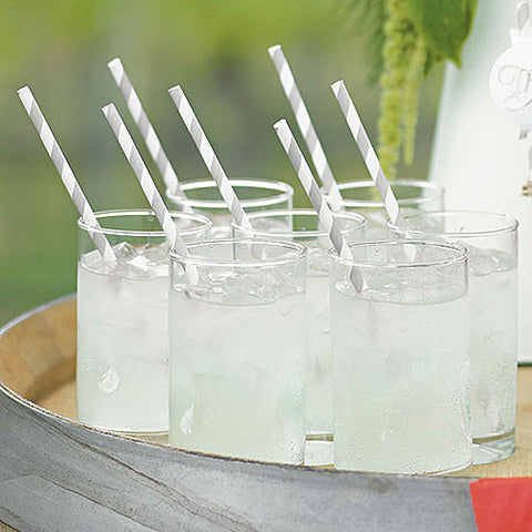 "Sippers" Candy Striped Paper Straws Pecan Brown