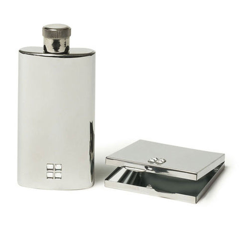 Hip Flask And Compact Mirror Gift Set
