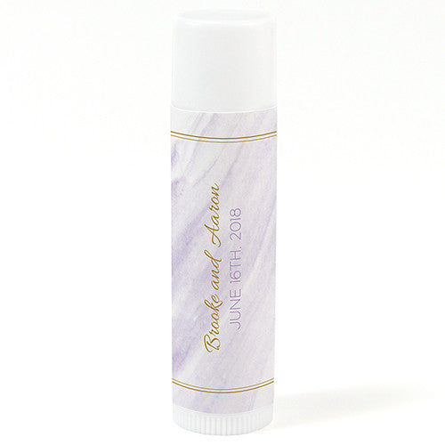 Geo Marble Personalized Lip Balm Lavender