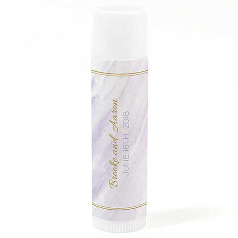 Geo Marble Personalized Lip Balm Lavender