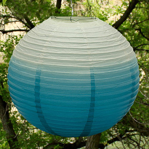 Ombre Colored Round Paper Globe Lanterns Purple
