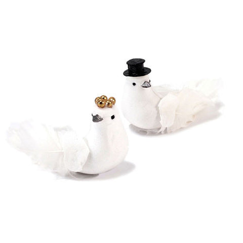 Miniature Bride And Groom Wedding Doves Groom