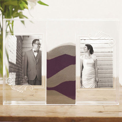 "Clearly Love" Sand Ceremony Shadow Box with Photo Frames
