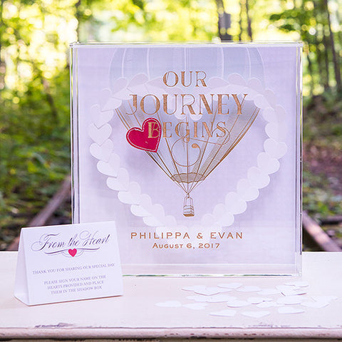 Vintage Travel Personalized Acrylic Shadow Box Guest Book Alternative
