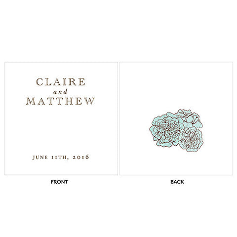 Burlap Chic Personalized Clear Acrylic Block Cake Topper