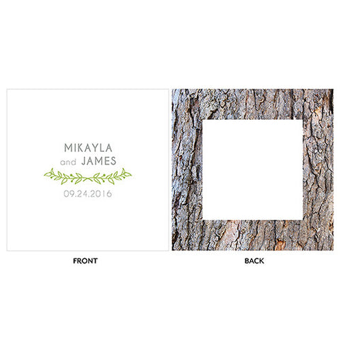 Woodland Pretty Personalized Clear Acrylic Block Cake Topper Grass Green