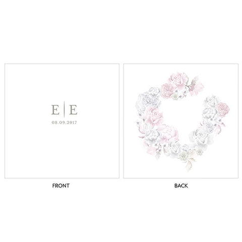Floral Dreams Personalized Clear Acrylic Block Cake Topper
