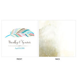 Feather Whimsy Personalized Clear Acrylic Block Cake Topper Purple