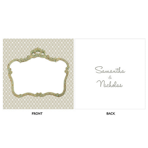 Vintage Frame Personalized Clear Acrylic Block Cake Topper