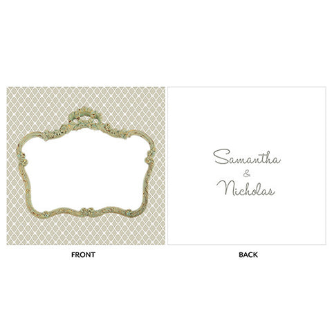 Vintage Frame Personalized Clear Acrylic Block Cake Topper