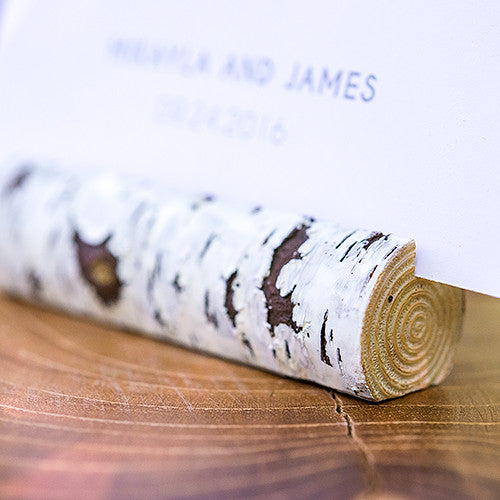 Faux Birch Log Card Holders