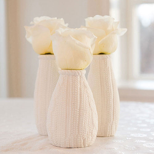 Small White Porcelain Flower Vases
